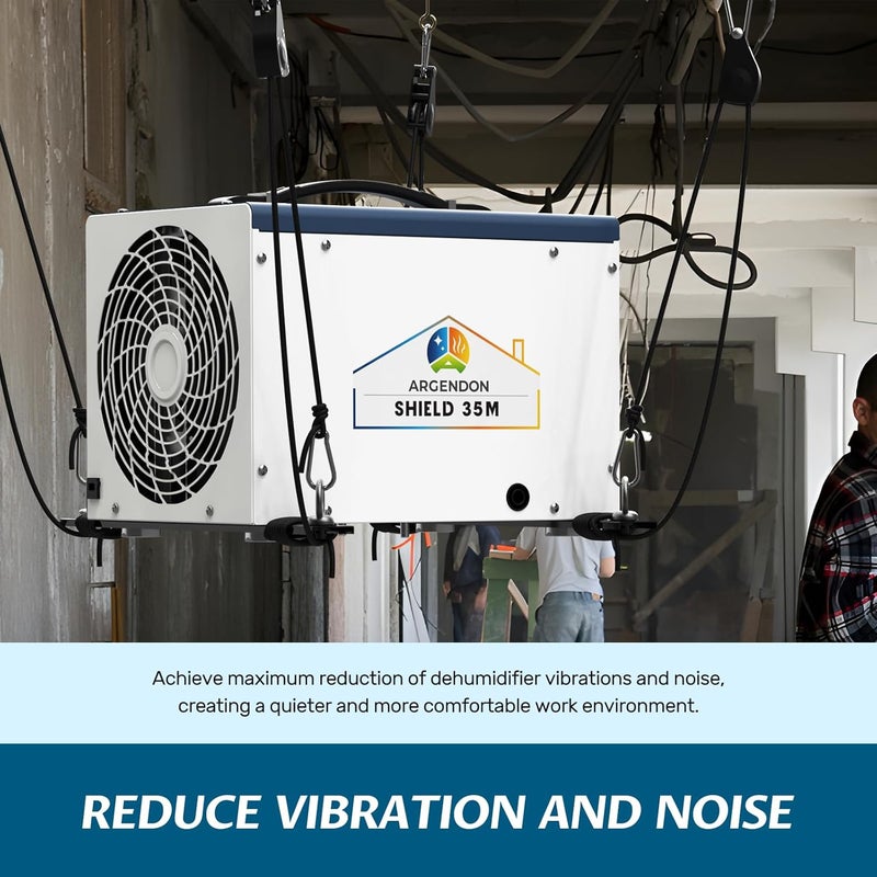 ARGENDON Hanging Kits for Compact Dehumidifiers, Easy Way to Raise and Lower Dehumidifier, Helps Reduce Noise and Vibration of the Unit, Suitable for Crawl Space Dehumidifier Black - Image 2